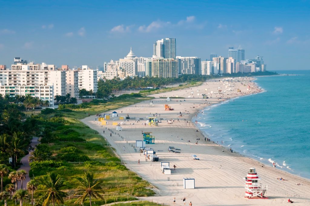 The beaches of South Beach in Miami Beach