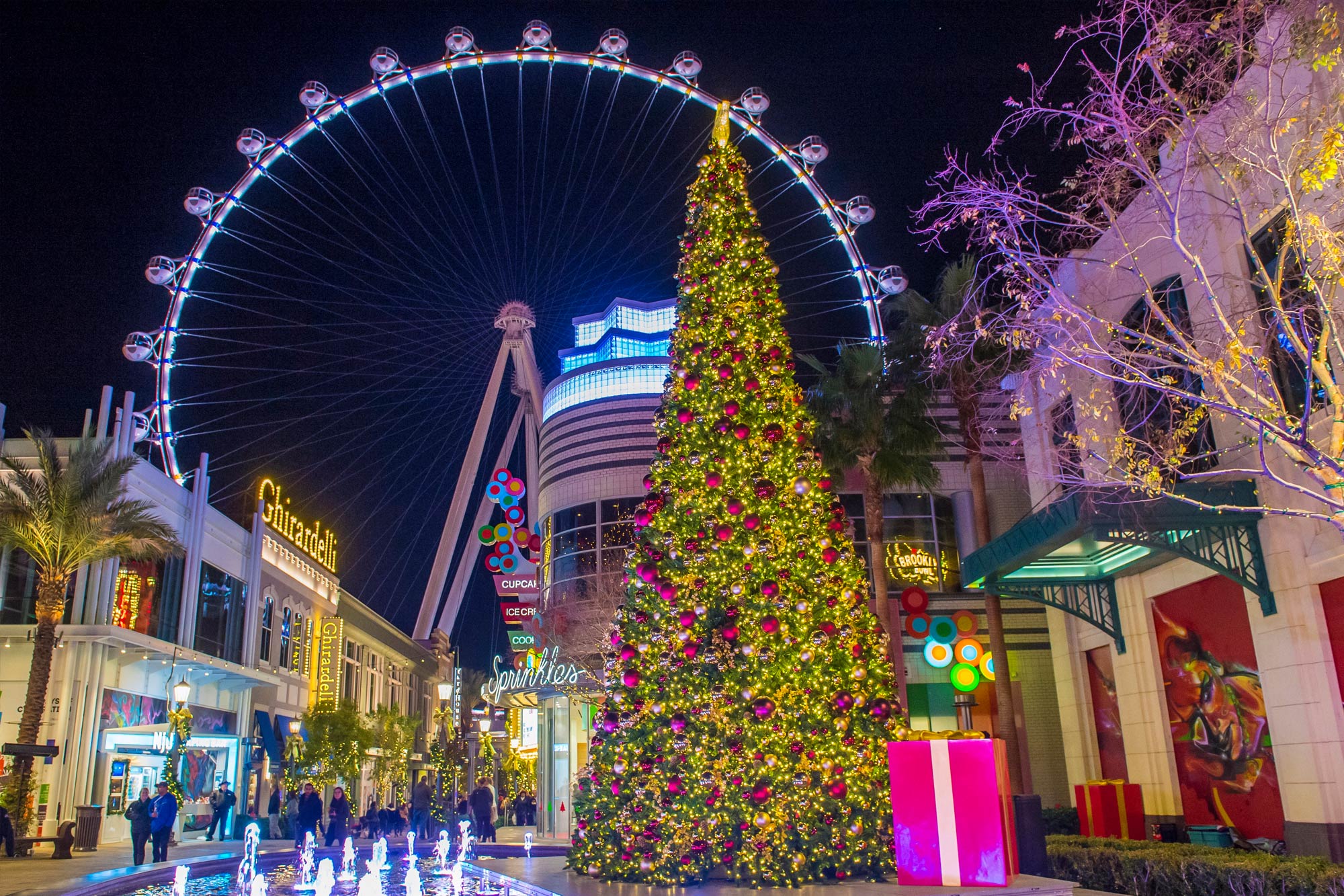 Kerst in het LINQ-resort in Las Vegas