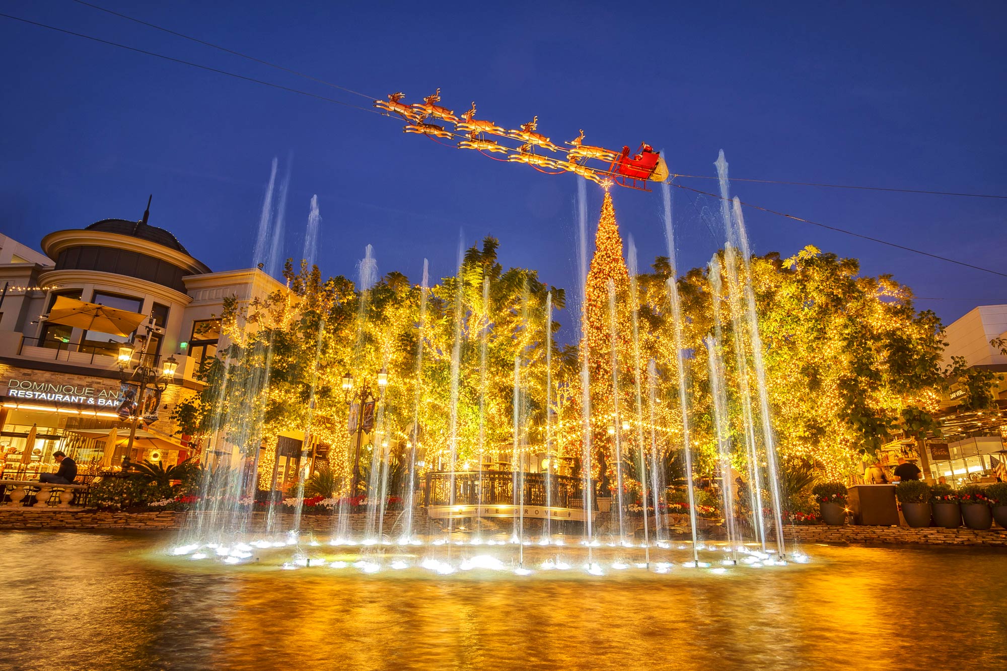 Kerst in winkelcentrum The Grove in Los Angeles