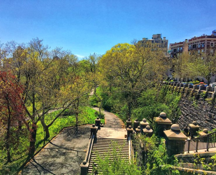 Morningside Park tussen Morningside en Harlem in New York City