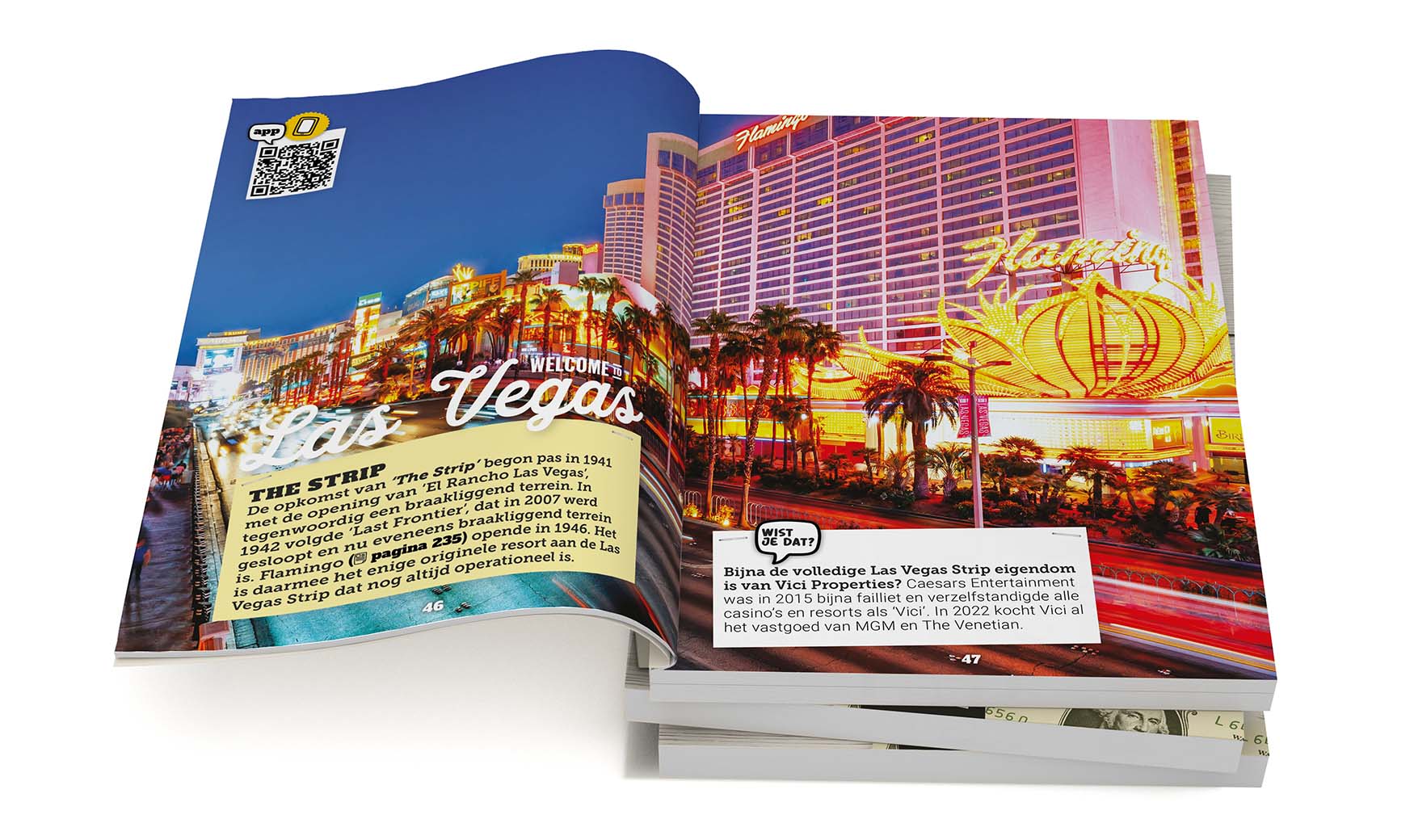 'Welcome to Las Vegas' twee voorbeeld pagina's uit de reisgids Hallo! Las Vegas