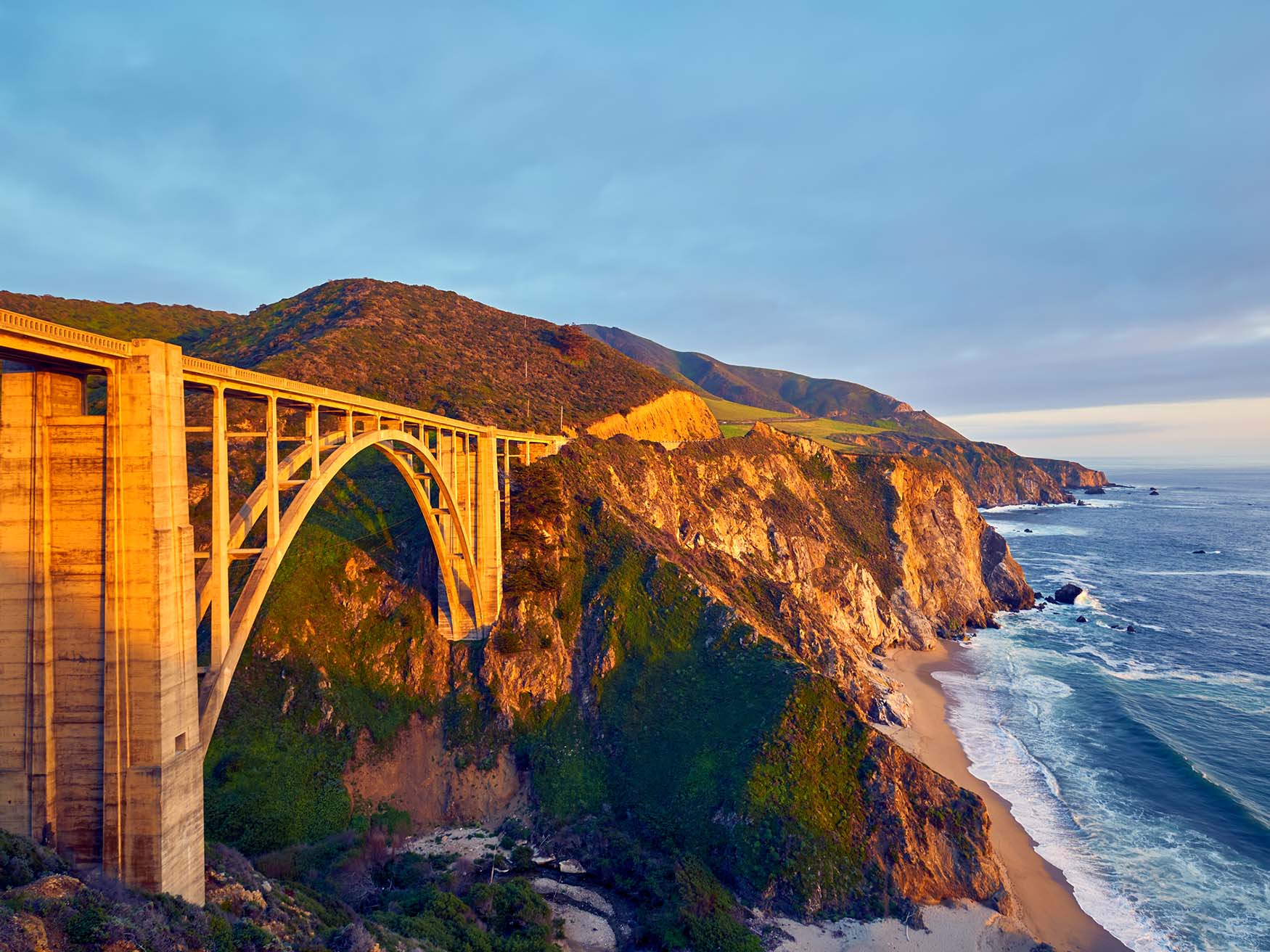 Bixby Creek Bridge op Highway 1, voorbij Monterey in Californië