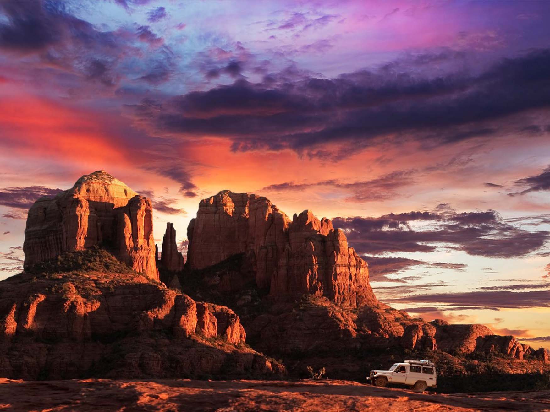 Cathedral Rock in Sedona tijdens zonsondergang