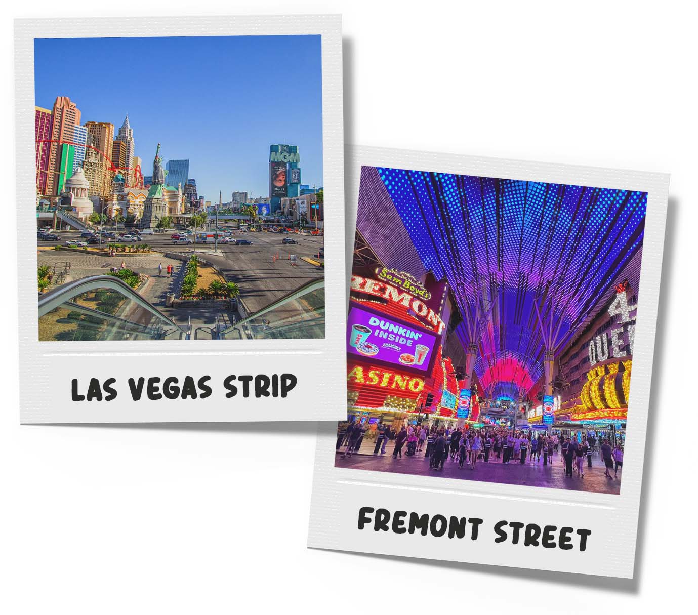 Polaroids van de Las Vegas Strip & Fremont Street