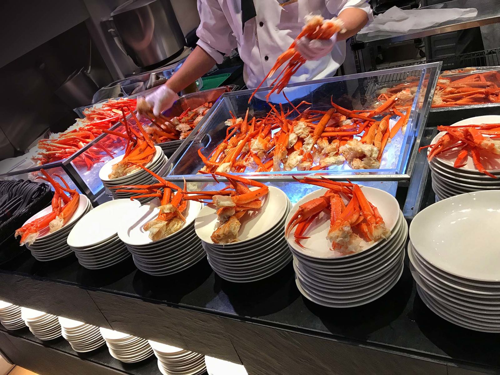 Onbeperkt krabbenpoten eten in een buffet in Las Vegas