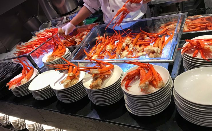 Onbeperkt krabbenpoten eten in een buffet in Las Vegas