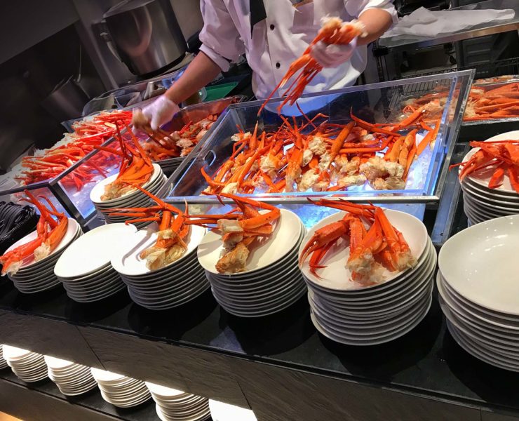 Onbeperkt krabbenpoten eten in een buffet in Las Vegas