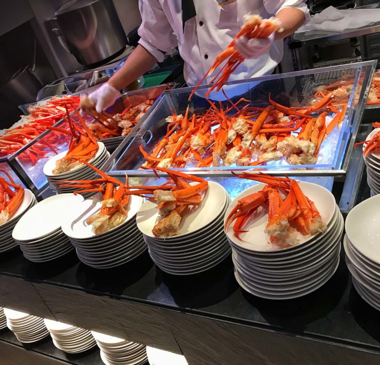 Onbeperkt krabbenpoten eten in een buffet in Las Vegas