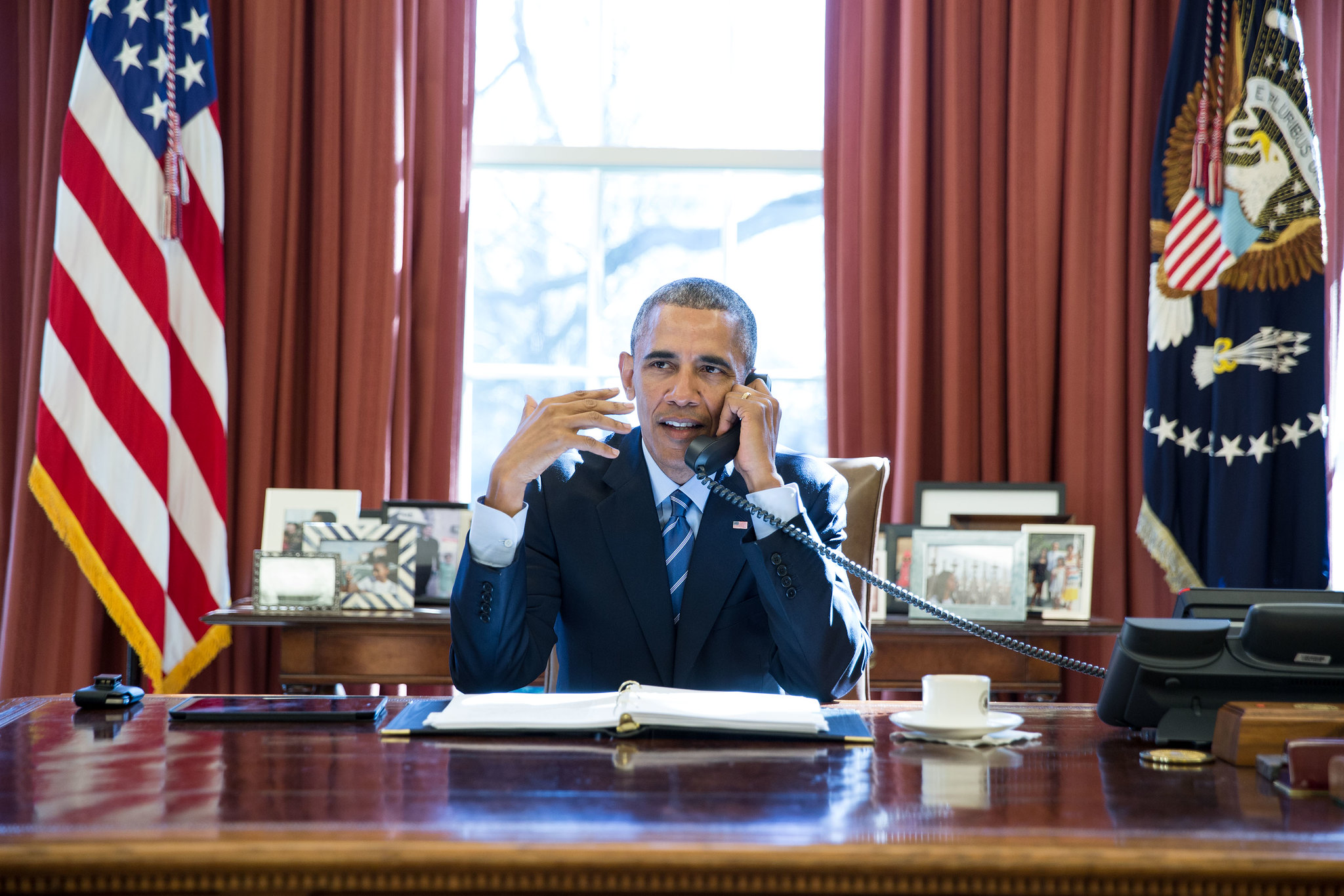 President Barack Obama in de Oval Office van het Witte Huis