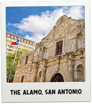 The Alamo in San Antonio, Texas polaroid