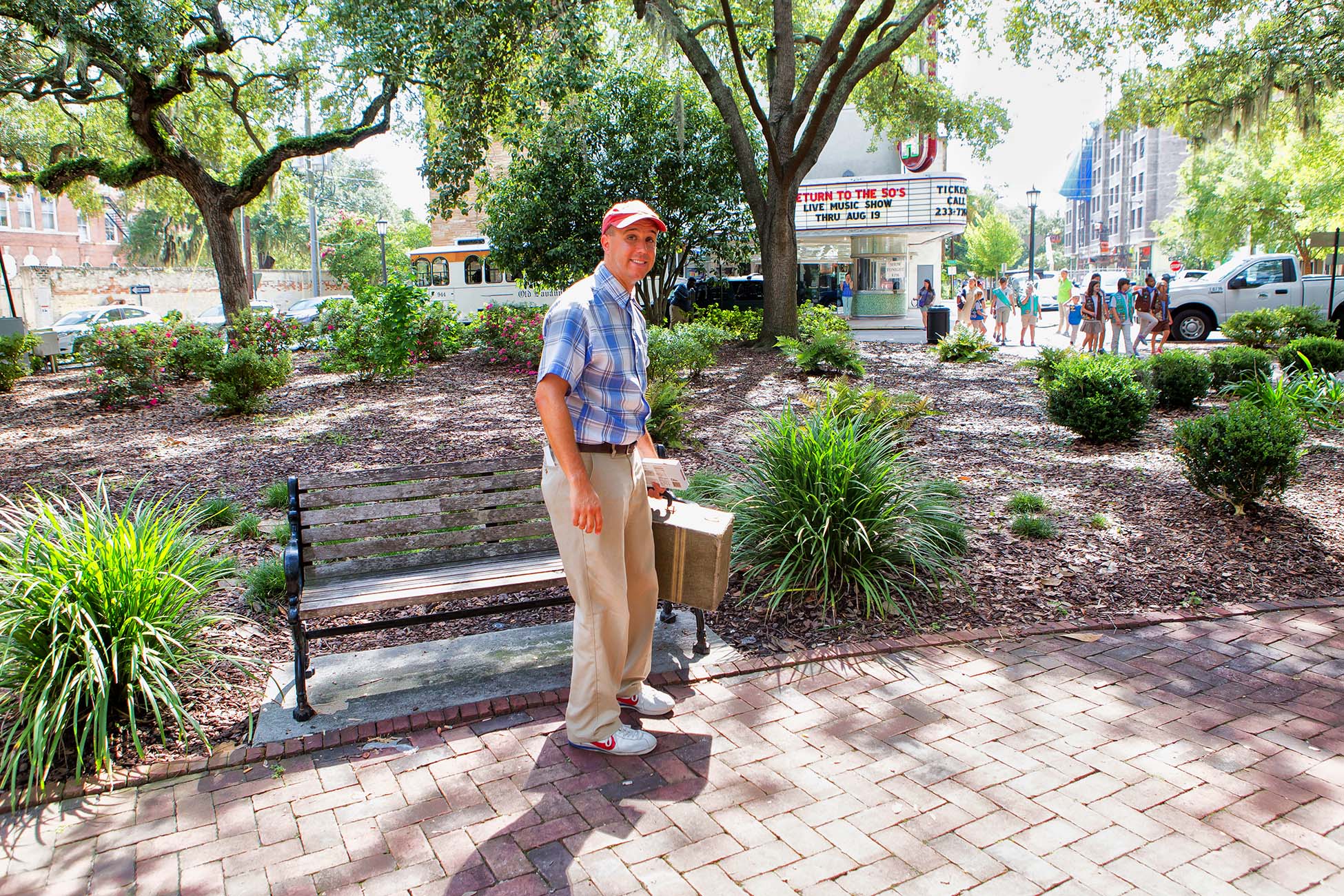 Het bankje uit de film Forrest Gump met Tom Hanks in Savannah